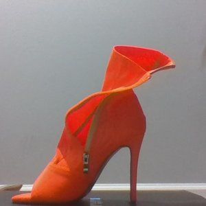 women high heels orange size 9